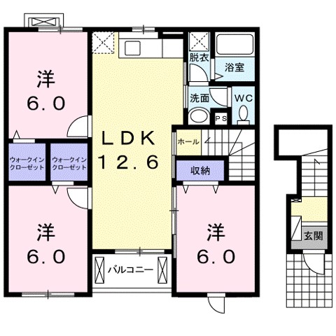 カメリア　レインⅠ 203号室 間取り