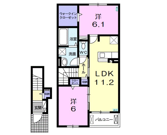 グレイスコート 203号室 間取り