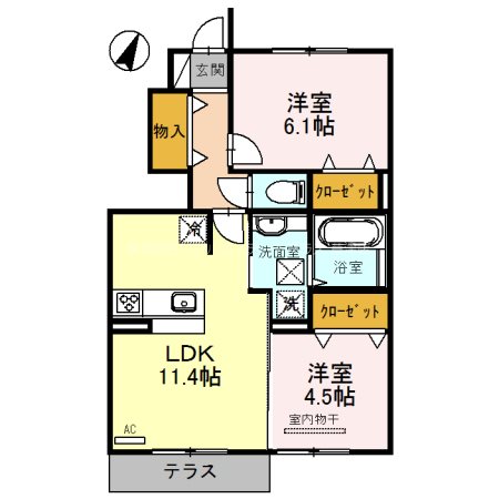 ファミリア 101号室 間取り