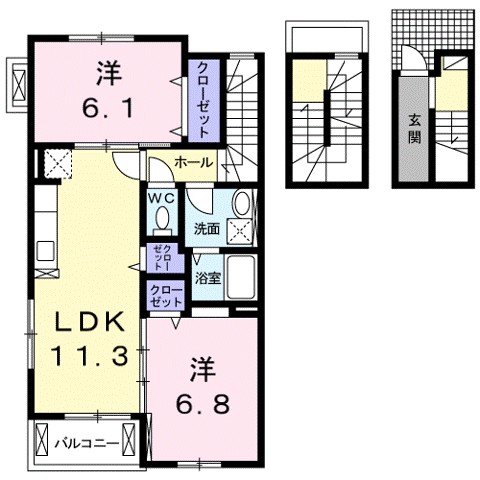 ベストウォール篠原 305号室 間取り