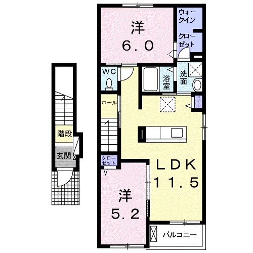 パラシオⅡ 205号室 間取り