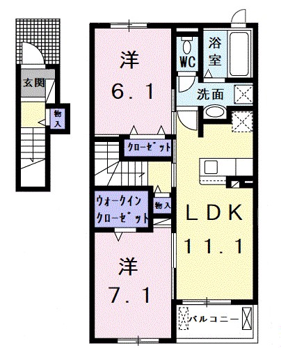 プルメリアⅠ 202号室 間取り