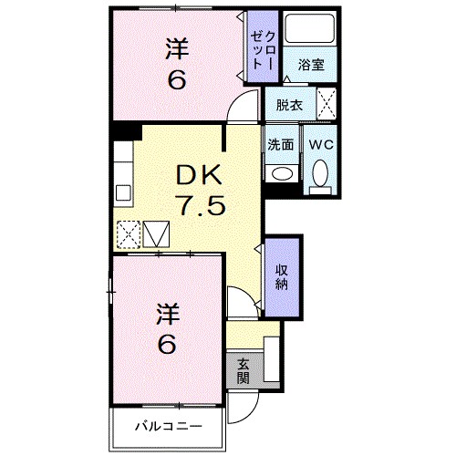 ポート　リジェールⅡ 101号室 間取り