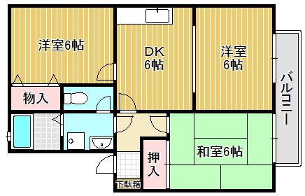 コートパル守山 101号室 間取り