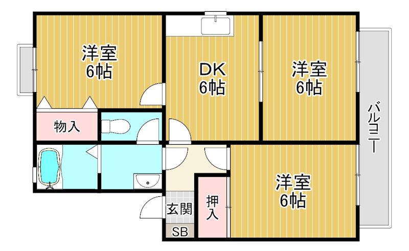 コートパル守山 101号室 間取り