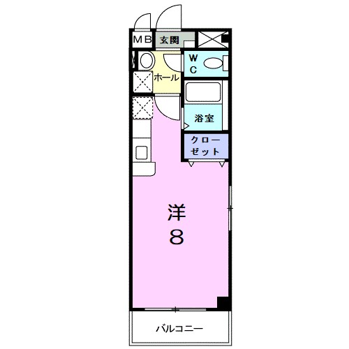 サンパティーク 101号室 間取り
