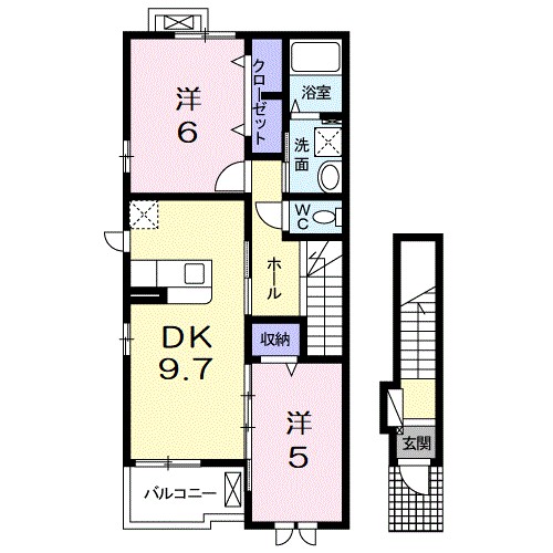 プリート　カーサ 201号室 間取り