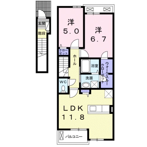 ノースコート 203号室 間取り