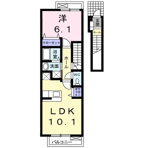 プラシード 204号室 間取り
