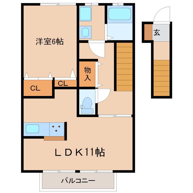 モンヴィーナス  A203号室 間取り