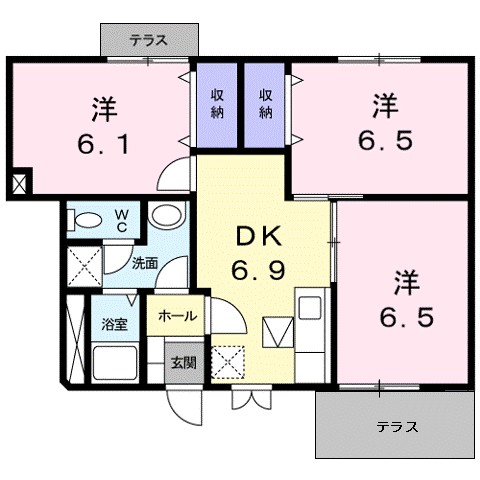 アビテＫ 104号室 間取り