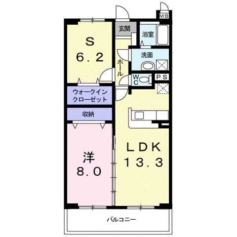 Ｍｉｚｏｂａｔａ　Ｏｄａ 102号室 間取り