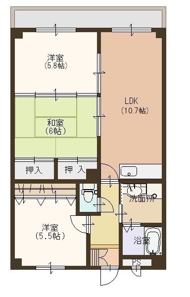 フォルクス淡海 402号室 間取り