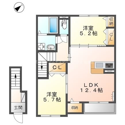 ヴィル・リヴィエール 202号室 間取り