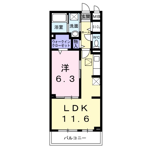 ルーチェ 102号室 間取り