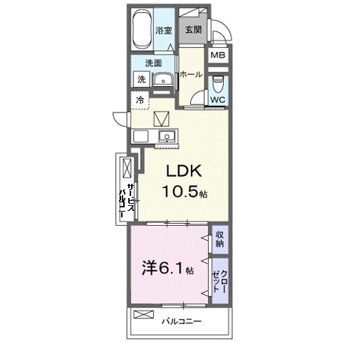 フルール近江 104号室 間取り