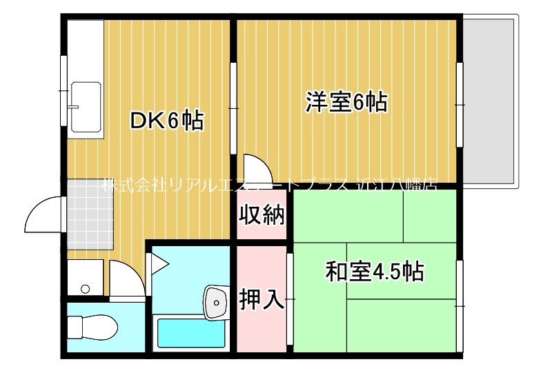 岡村ハイツ 201号室 間取り