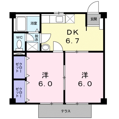 シャトーアオキ 105号室 間取り