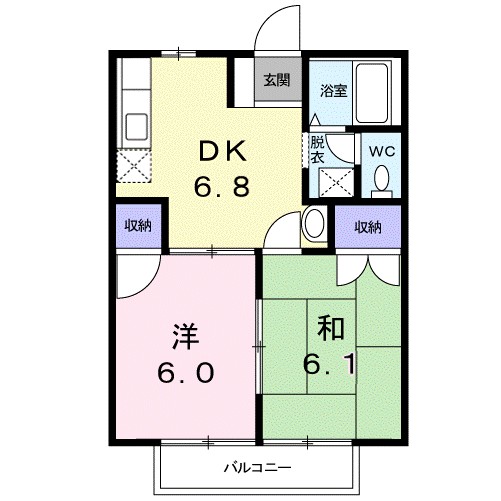 エクセルカーサ 202号室 間取り
