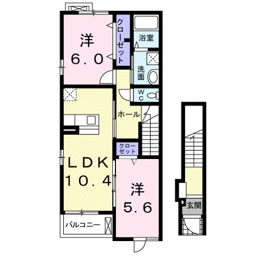 ＲｉｒｉａⅦ　１ 201号室 間取り