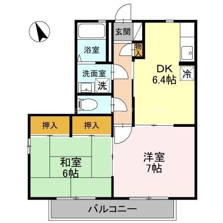 シャーメゾン240 201号室 間取り