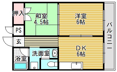 ハイツ如月 205号室 間取り