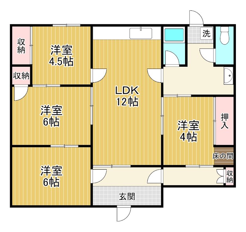 安養寺3丁目貸家 間取り