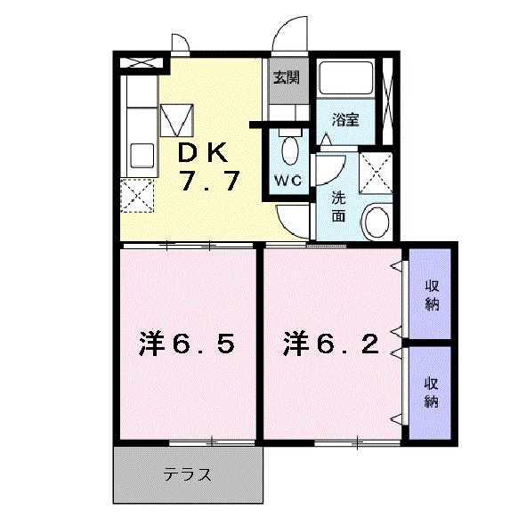 オアシスＦ・Ｂ 102号室 間取り