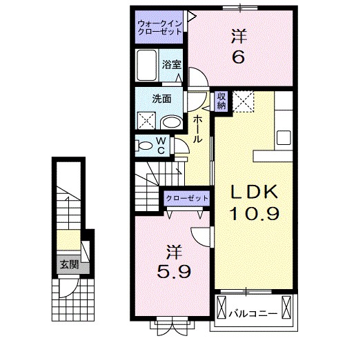 Ｒｉｒｉａ　Ⅶ　Ⅴ 204号室 間取り