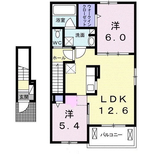 Ｌａ　Ｃａｓａ　ＭｉｙａｂｉＡ 202号室 間取り