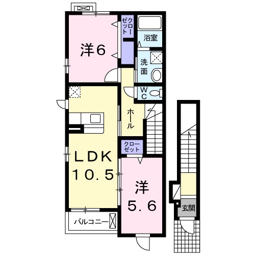 エスポワール 201号室 間取り