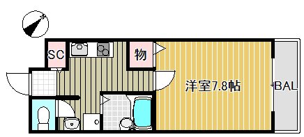 モンタネール 107号室 間取り