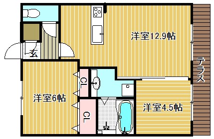 フロイデプラッツ  106号室 間取り