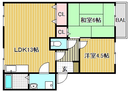 ベルヴェデールIMAI Ⅰ203号室 間取り