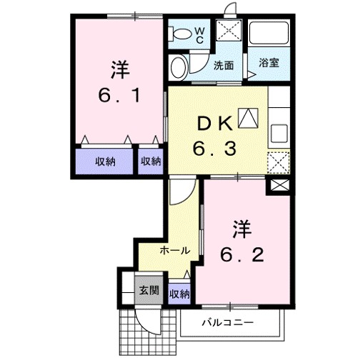 リトルグリーブ 104号室 間取り
