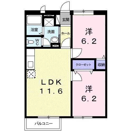 ルミエール梓 203号室 間取り