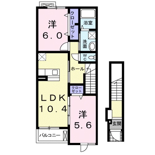 カーザ　ミア　Ⅵ 202号室 間取り