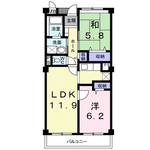ロジュマン　コシノハラ 304号室 間取り