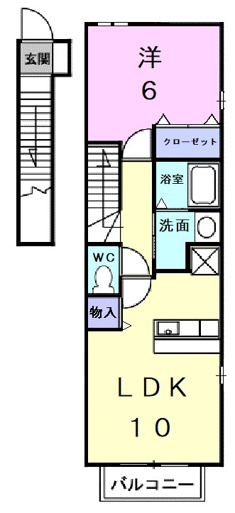 パインビレッジ１０６ 201号室 間取り