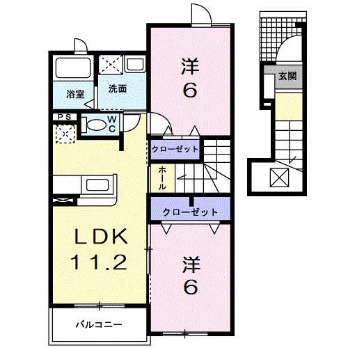 Ｈ＆Ｐ 202号室 間取り