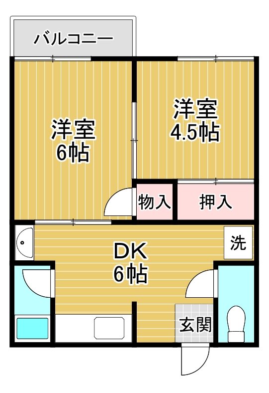 山本ハイツ 201号室 間取り