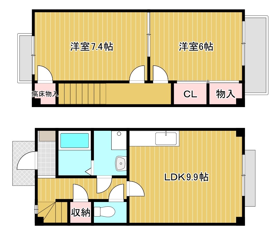 TWIN OAKS   B1号室 間取り