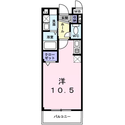 ＷＥＳＴ 104号室 間取り