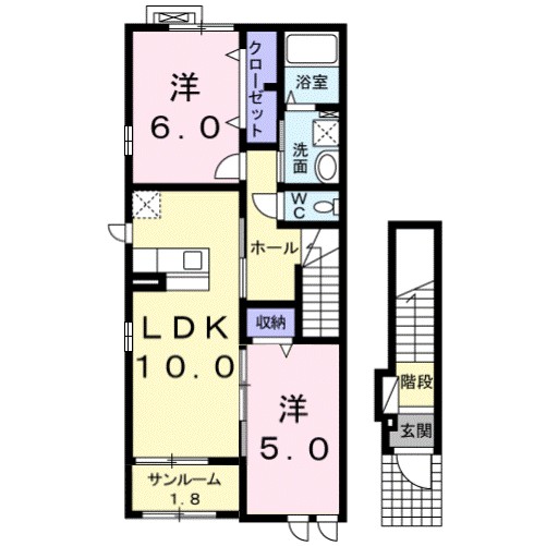 ベル　フィオーレ 201号室 間取り