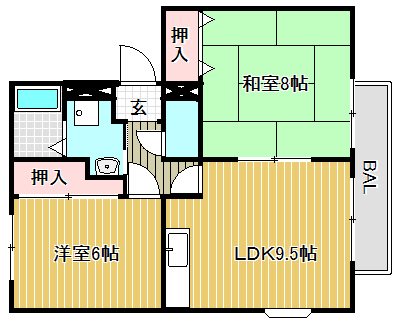 サンライズA 201号室 間取り