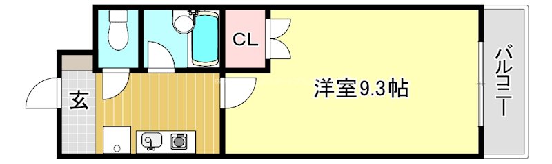 クレール平井 1301号室 間取り
