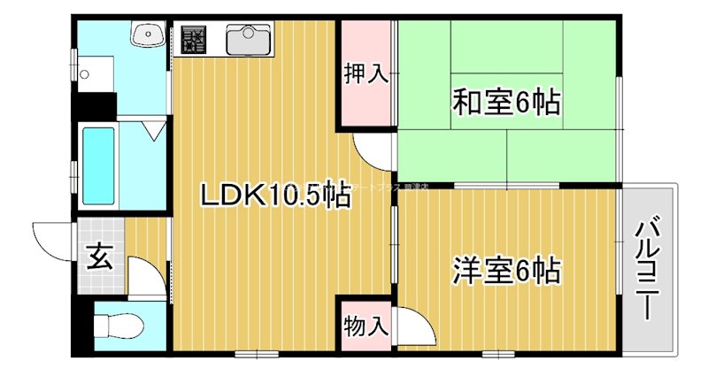 サンハイツセタⅡ 102号室 間取り