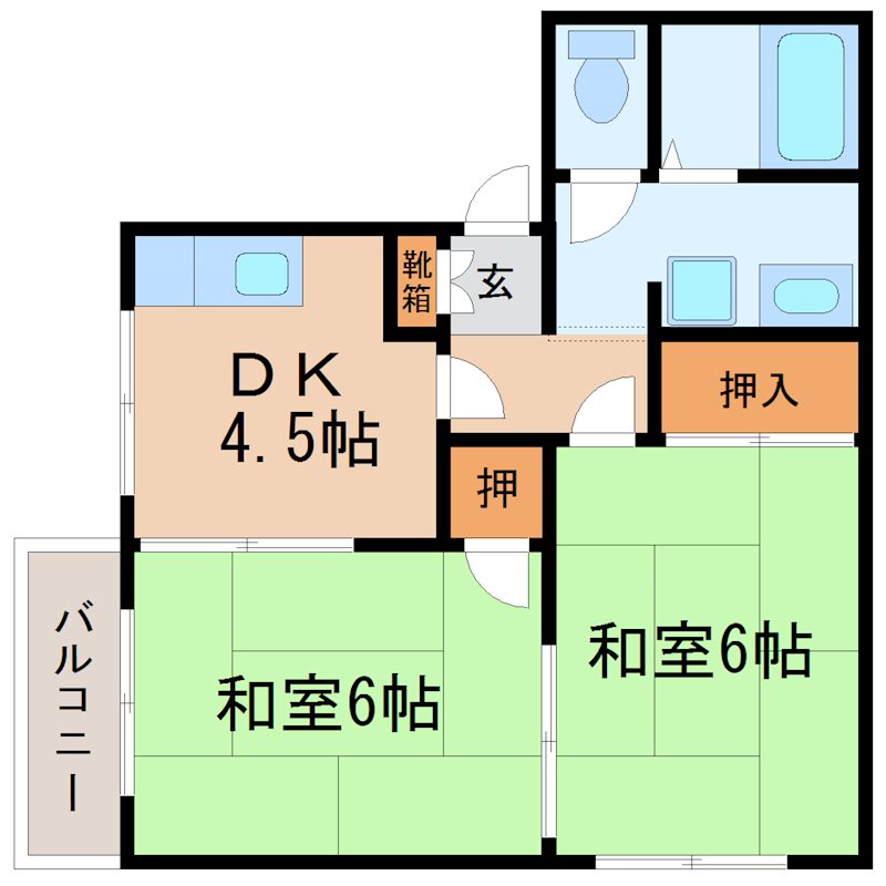 フレグランスヤスＡ棟 202号室 間取り