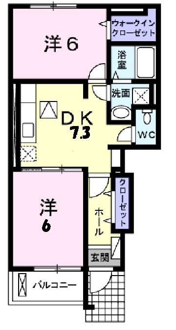 ジェルメ　フルール 102号室 間取り