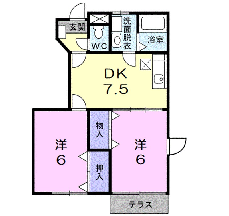 ラルジュ 101号室 間取り